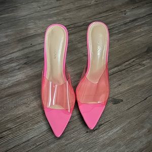 PINK MULE HEELS